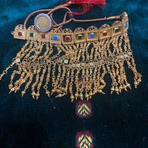 Indian Neck Chain Gold Plated, Rings and Bracelet